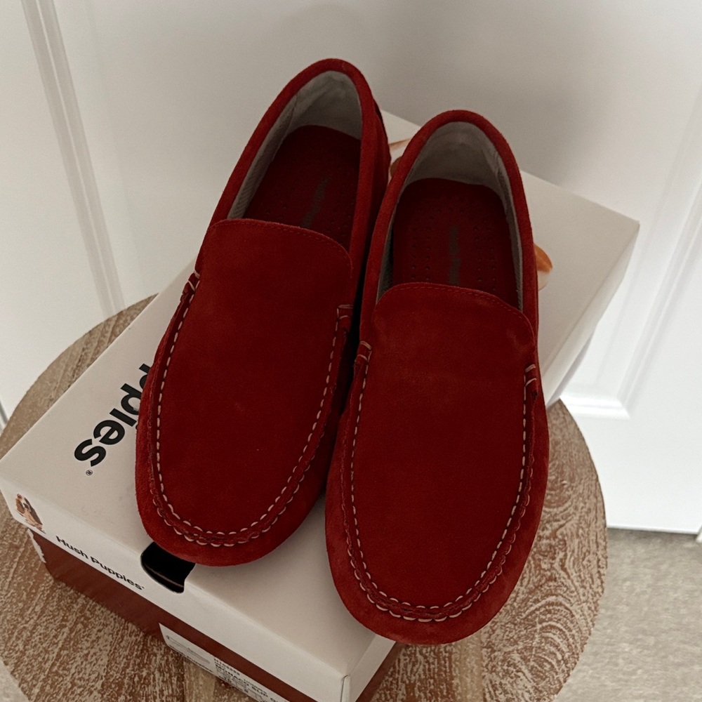 Hush Puppies Men's Red Suede Loafers